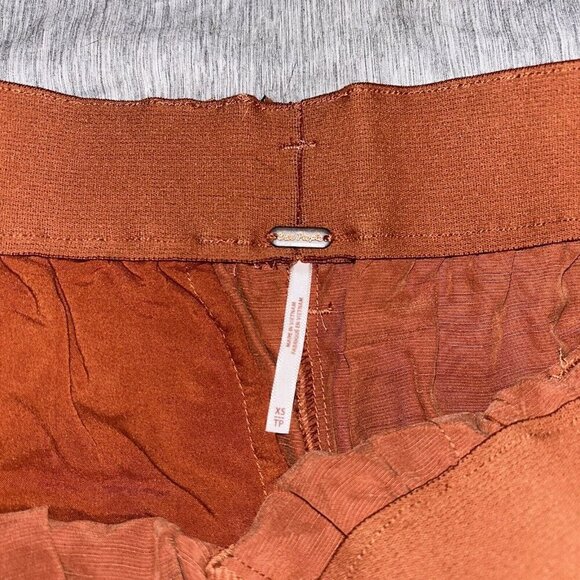 Free People Orange Nothing To Say Wide Leg Boho Comfy Pull On Trousers Size XS - Picture 9 of 11